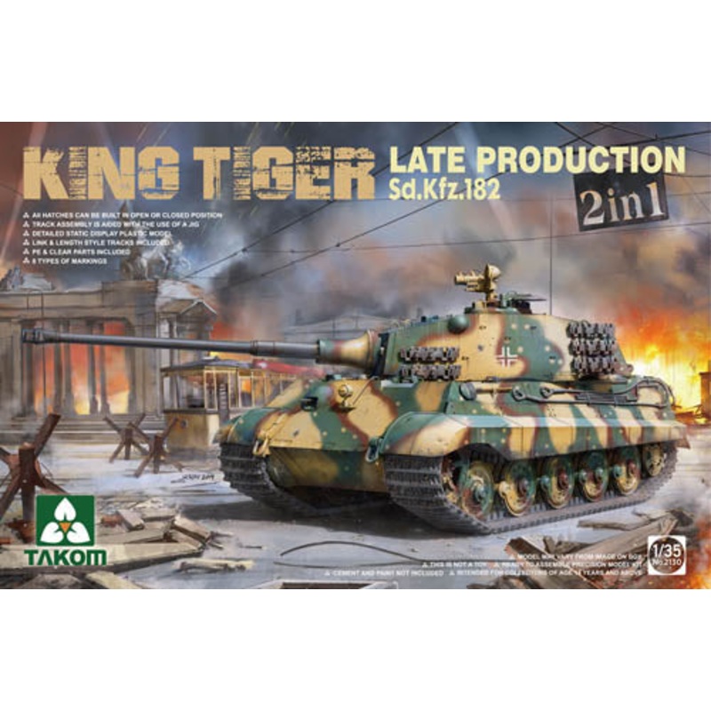 Takom 1/35 WWII German Heavy Tank SdKfz 182 King Tiger Late Production 2 in 1 02130
