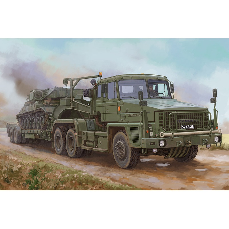 Hobbyboss 1/35 Scammell Commander with 62 tonne Crane Fruehauf Semi Trailer 85527