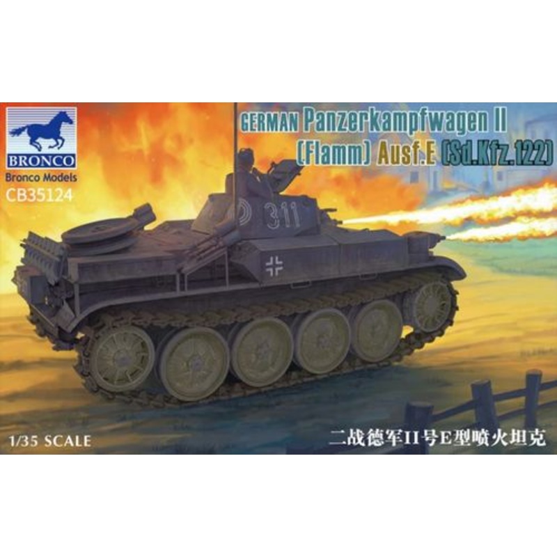 Bronco Models 1/35 German Panzerkampfwagen II (Flamm) Ausf. E (Sd.Kfz.122) 35124