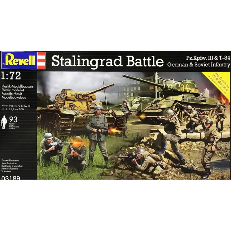 Revell 1/72 Stalingrad Battle Pz.Kpfw.III & T-34 with German & Soviet Infantry kit 03189