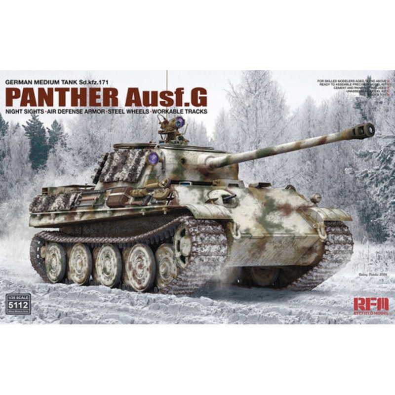 Rye Field Model 1/35 Panther Ausf.G Gertman Medium Tank Sd.kfz.171 Kit 5112
