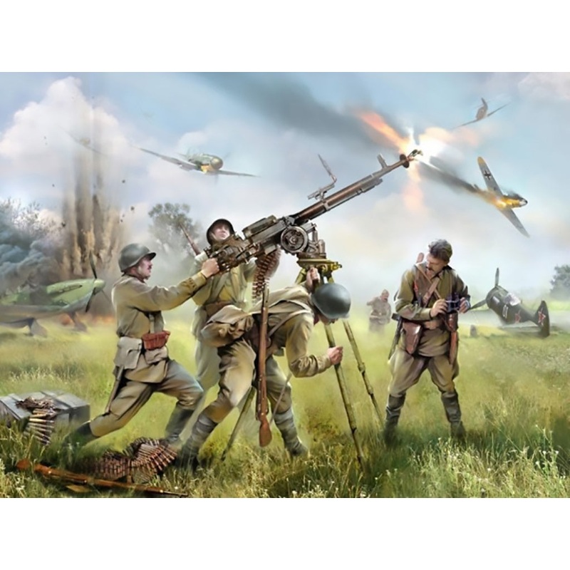 ZVEZDA Soviet DSHK with Crew WWII 1/35