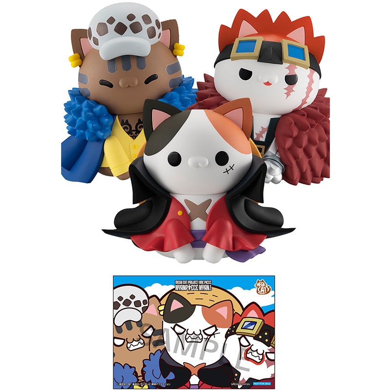 ONE PIECE MEGAHOUSE Nyanto! The Big Series Monkey D. LuffyTrafalgar LawEustass Kidwith gift