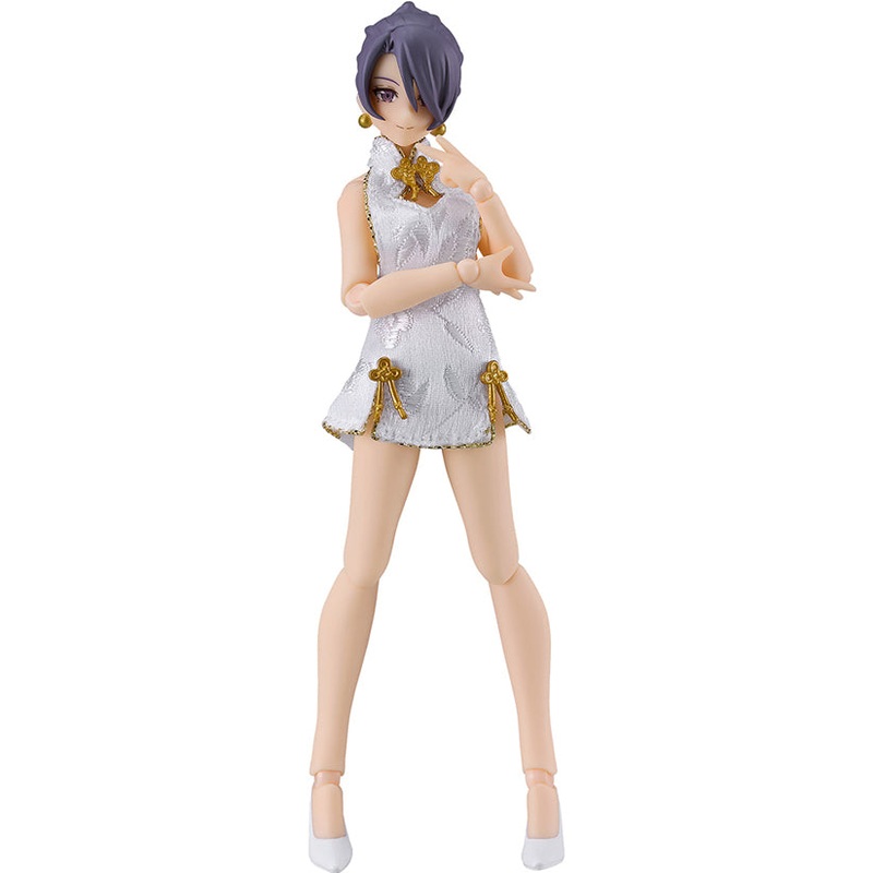 569b figma Female Body (Mika) with Mini Skirt Chinese Dress Outfit (White)