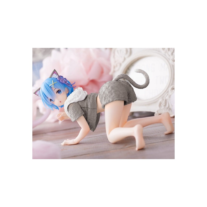 Re:Zero Starting Life in Another World TAITO Desktop Cute Figure Rem (Cat Roomwear Ver.) Renewal Edition
