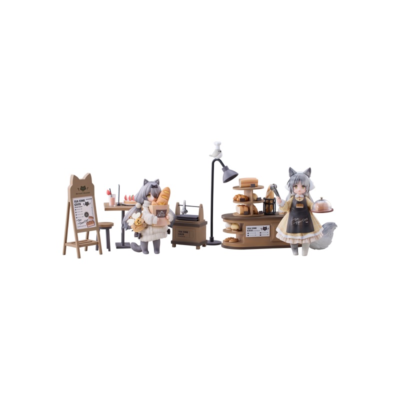 TEA TIME CATS RIOBOS ECAT TOWN BAKERY STAFF & CUSTOMER SET