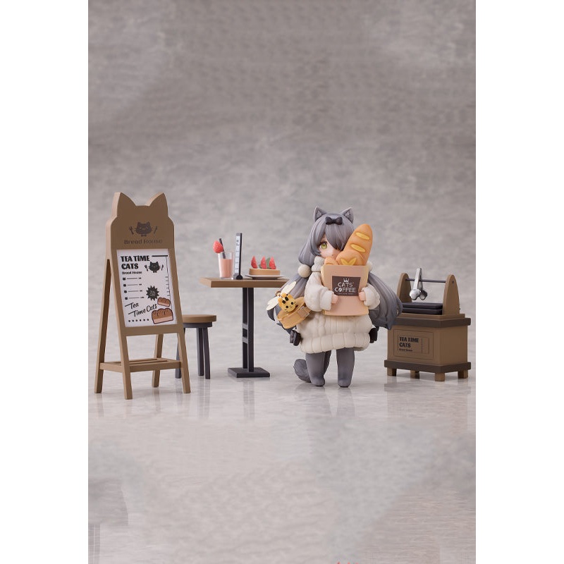 TEA TIME CATS SCENE RIBOSE DLC SERIES CAT TOWN BAKERY CUSTOMER NON-SCALE FIGURINE