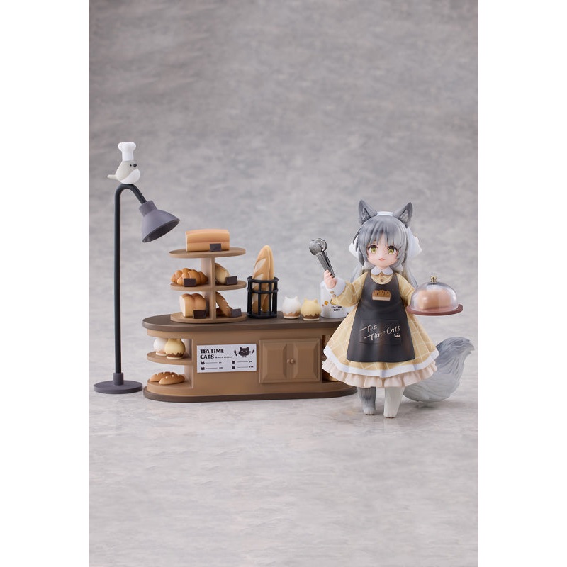 TEA TIME CATS SCENE RIBOSE DLC SERIES CAT TOWN BAKERY STAFF NON-SCALE FIGURINE