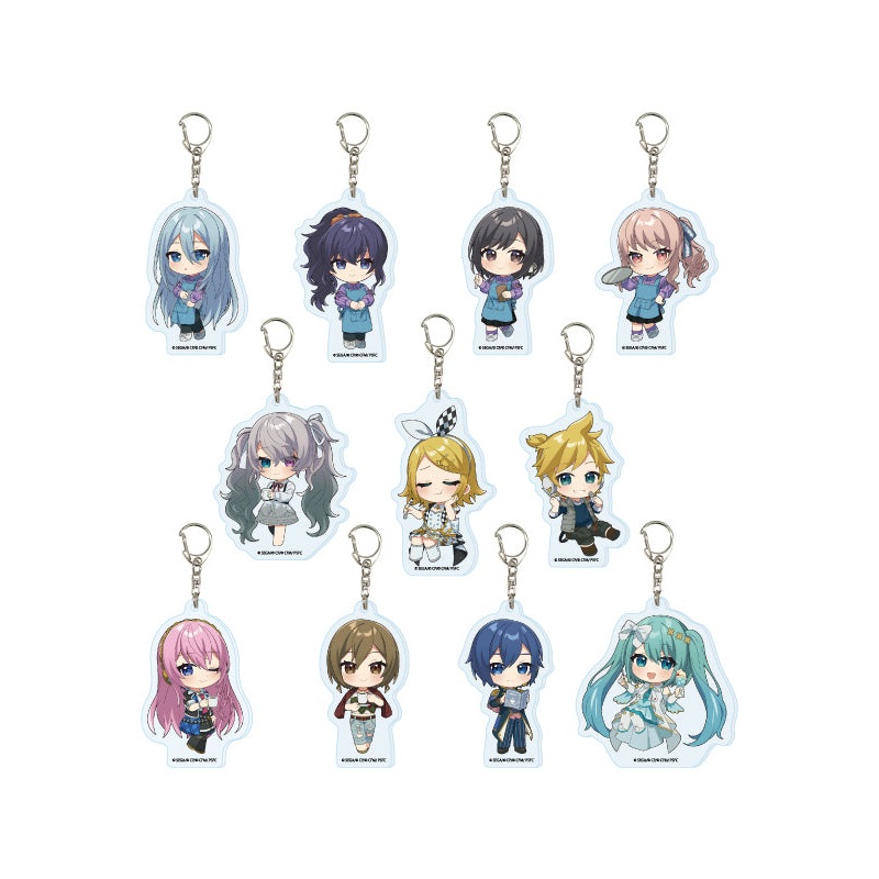 COLORFUL STAGE! The Movie: A Miku Who Can't Sing A3 Mini Chara Acrylic Key Chain 03 Collaboration Cafe Ver. (Original Illustration)