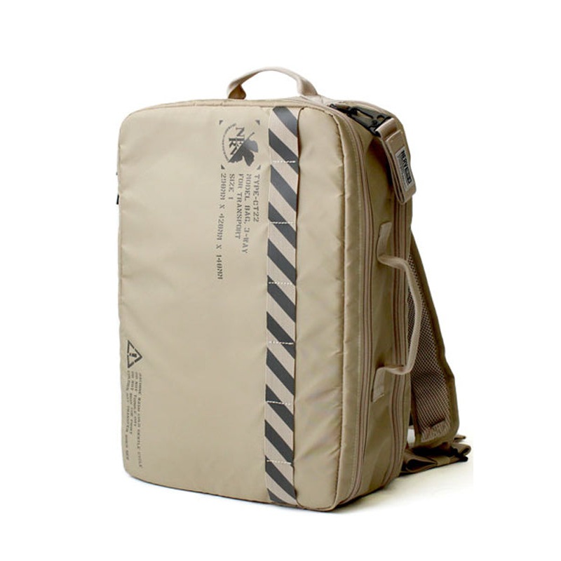 Evangelion Cospa NERV 3 Way Bag Sand Khaki