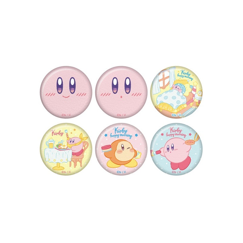 Kirby's Dream Land Twinkle Kirby Happy Morning Fabric Style Can Badge(1 Random)