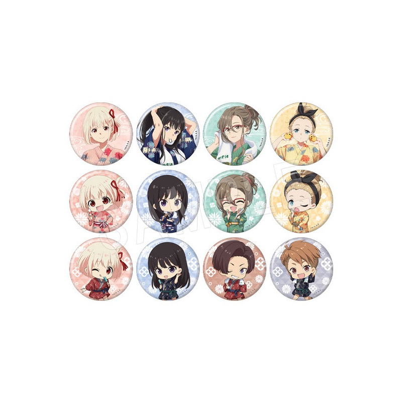 Lycoris Recoil Chugai Mining Trading Japanese Paper Can Badge Yukata Ver.(1 Random)