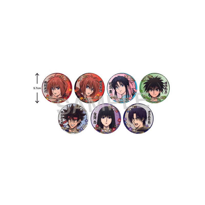 Rurouni Kenshin: Meiji Swordsman Romantic Story Cube Trading Japanese Paper Style Can Badge (1 Random)