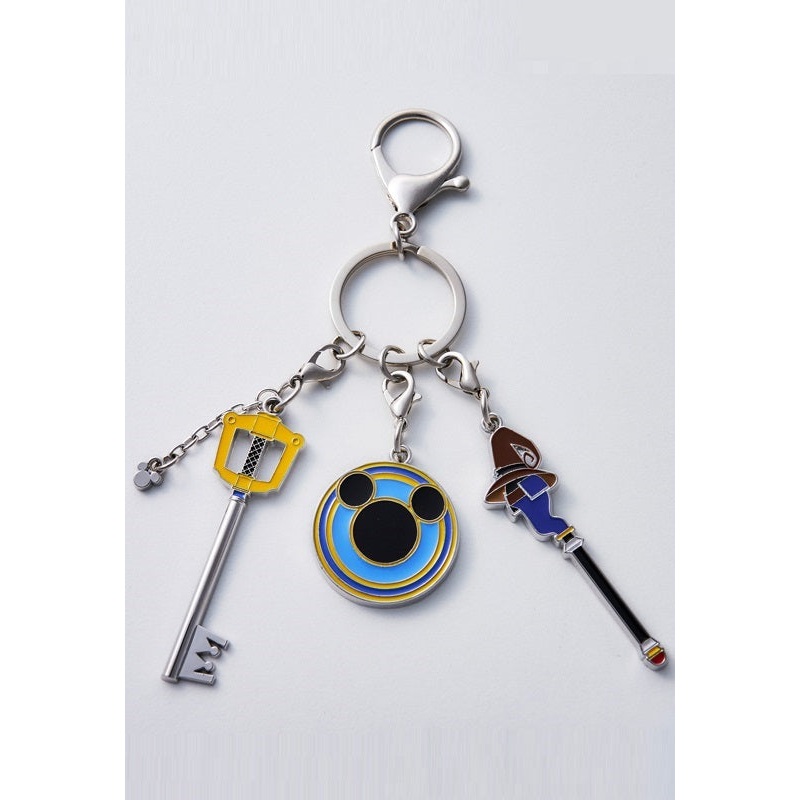 Kingdom Hearts Square Enix Metal Key Chain Kingdom Key / Mage's Staff / Knight's Shield