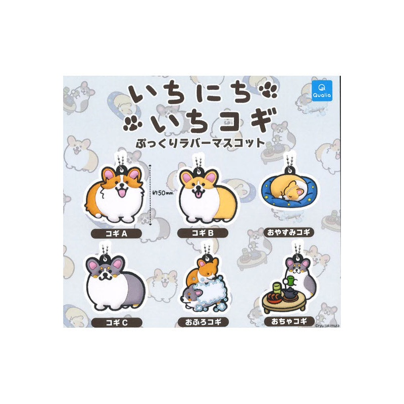 1 Day 1 Corgi Qualia Pukkuri Rubber Mascot (1 Random)