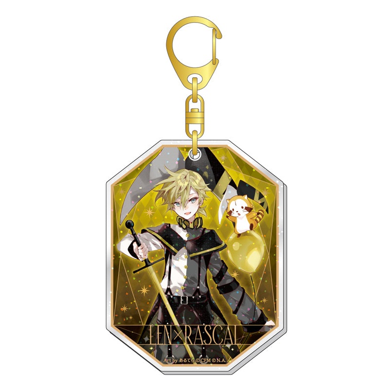 Hatsune Miku x Rascal the Raccoon Caravan 2023 Lame Acrylic Key Chain Kagamine Ren