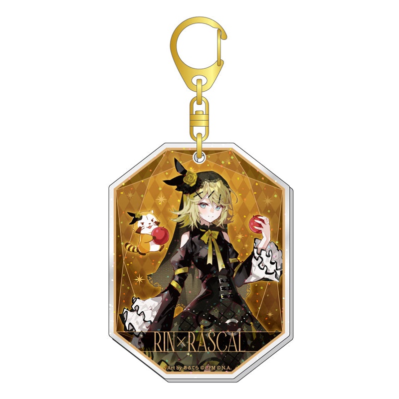 Hatsune Miku x Rascal the Raccoon Caravan 2023 Lame Acrylic Key Chain Kagamine Rin