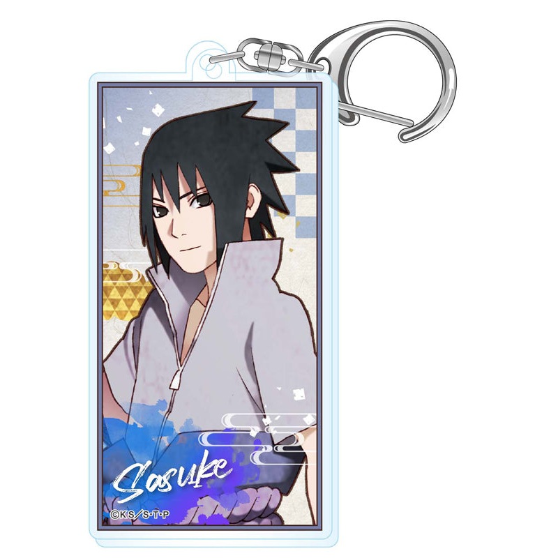 NARUTO -Shippuden- Twinkle Vintage Series Acrylic Banner Key Chain Uchiha Sasuke