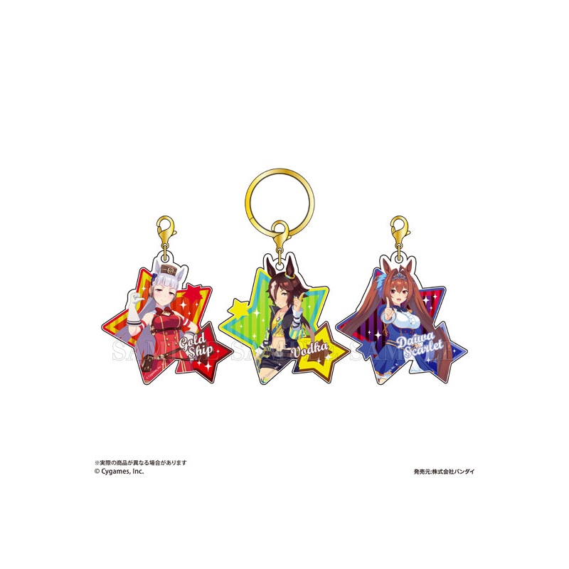 Uma Musume Pretty Derby Bandai3 Charm Key Chain Gold Ship & Vodka & Daiwa Scarlet
