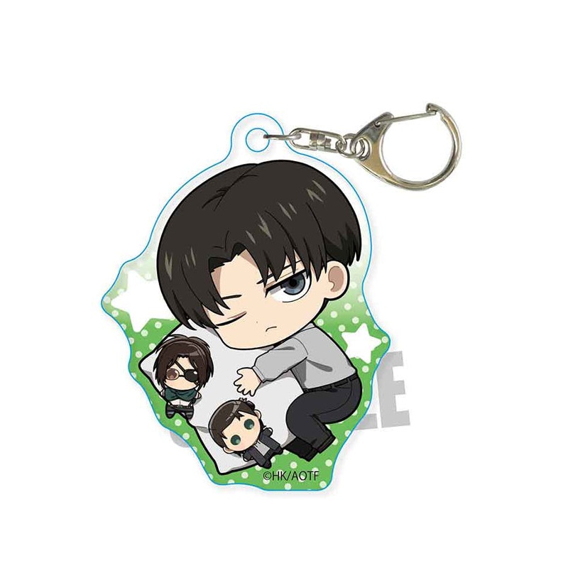 Attack on Titan Bell House GyuGyutto Acrylic Key Chain Levi (Hans & Eren) Oyasumi Ver.